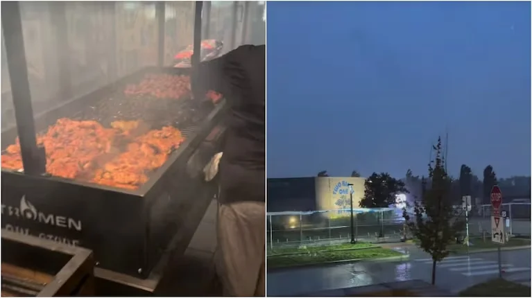 El Dibu Martínez mostró el asado de la Selección en medio de una alerta por tormentas en Kansas