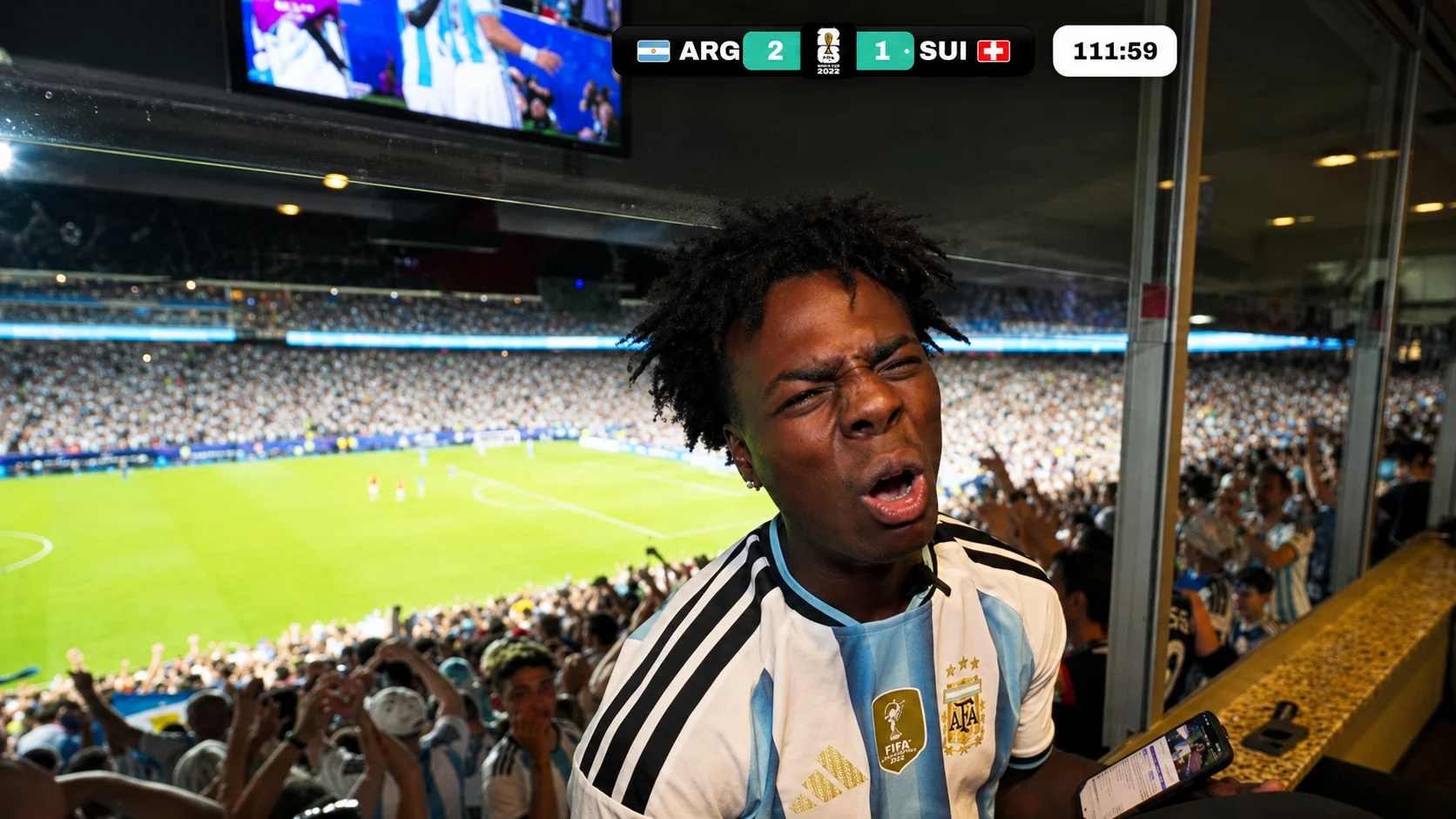 Speed, el streamer que se puso la camiseta argentina para "mufar" y se fue furioso del estadio