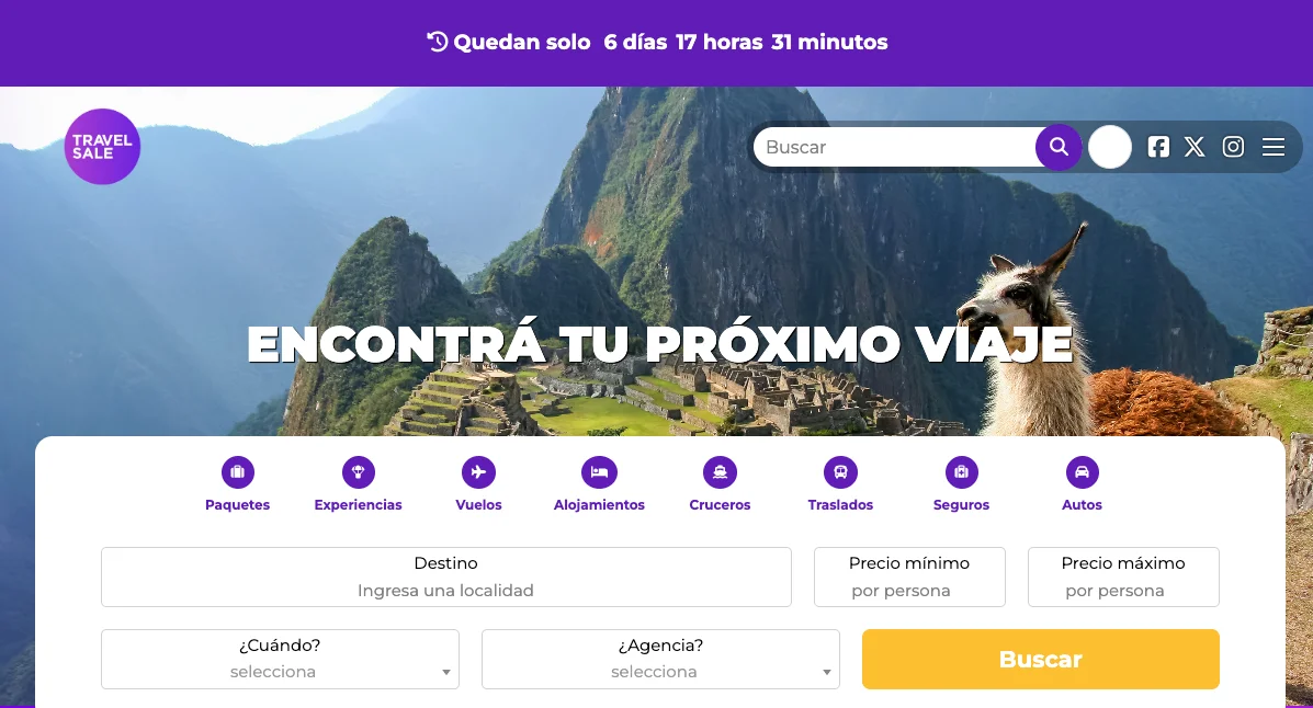 Travel Sale 2026: hasta 50% de descuento y 18 cuotas para viajar por Argentina y el mundo