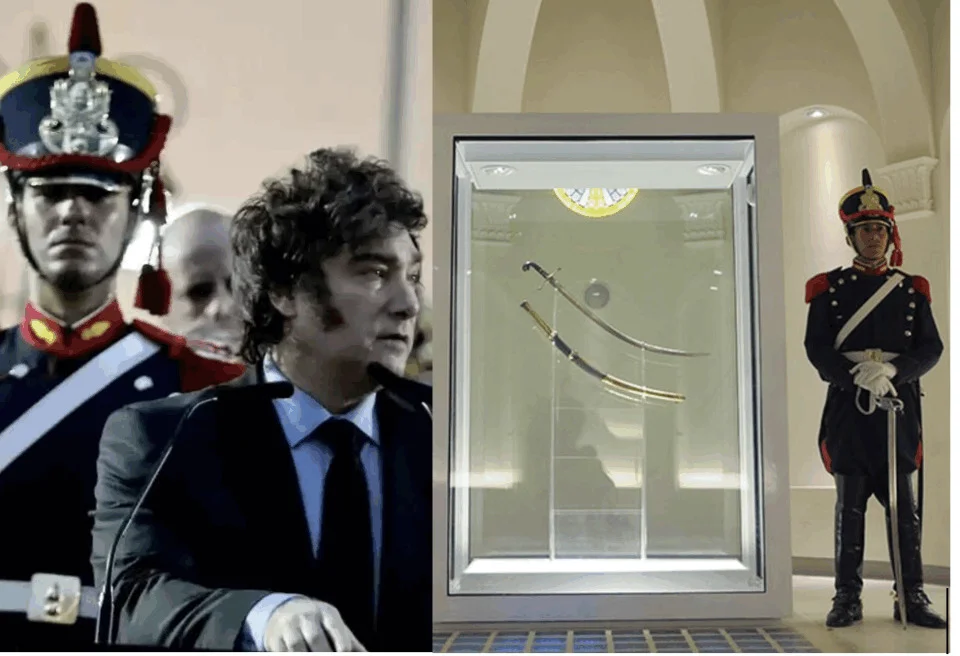 Con el sable corvo, Milei reaparece en un acto histórico en Santa Fe